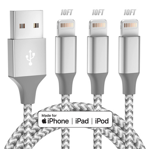Phone charger 3pack 10ft - charger, apple
