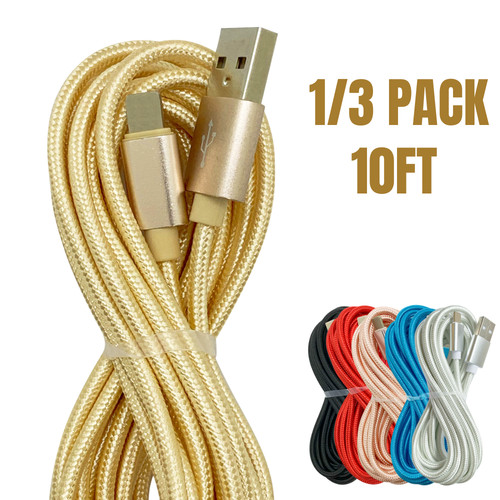 3pack 10ft usb fast - 10ft, charging